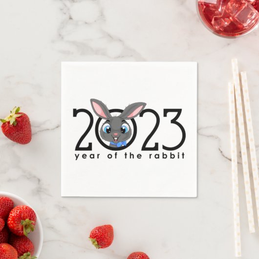 Serviette En Papier Serviettes de lapin pour le Nouvel An chinois 2023 (En situation)