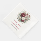Serviette En Papier Serviettes de luxe Boho Marsala Fleurs Eucalyptus (Coin)