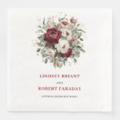 Serviette En Papier Serviettes de luxe Boho Marsala Fleurs Eucalyptus (Devant)