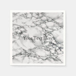 Serviette En Papier Serviettes de Marbre blanc personnalisées avec tex