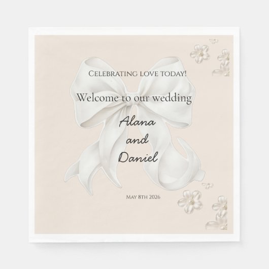 Serviette En Papier Serviettes de mariage (Devant)