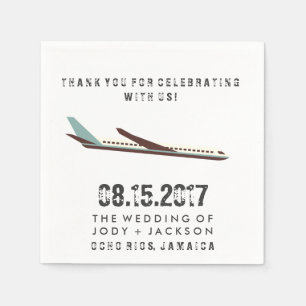 Serviette En Papier Serviettes de mariage à destination d'avion en Jam