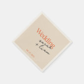 Serviette En Papier Serviettes de mariage à écriture verte moderne (Coin)