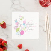 Serviette En Papier Serviettes de mariage à fleur confetti moderne (En situation)