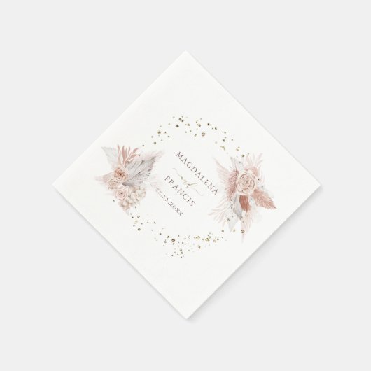 Serviette En Papier serviettes de mariage à fleurs de boho (Coin)