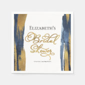 Serviette En Papier Serviettes de mariage à l'aquarelle | Abstrait Ble (Devant)