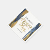 Serviette En Papier Serviettes de mariage à l'aquarelle | Abstrait Ble (Coin)