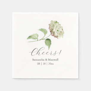 Serviette En Papier Serviettes de mariage à l'hortensia vert