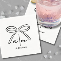 Serviettes de mariage à monogramme fantaisiste des