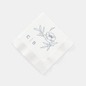Serviette En Papier Serviettes de mariage à monogramme simple (Coin)