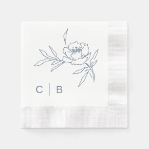 Serviette En Papier Serviettes de mariage à monogramme simple