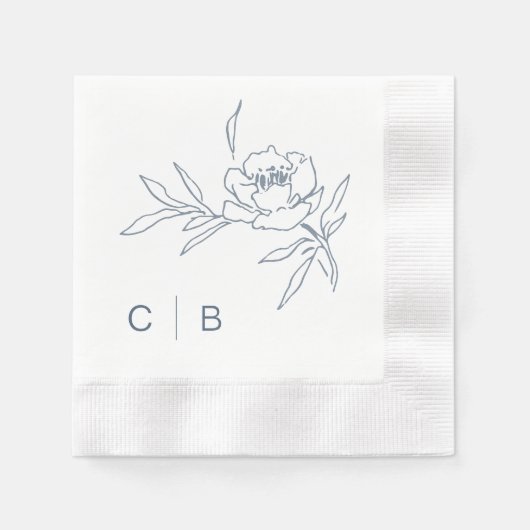 Serviette En Papier Serviettes de mariage à monogramme simple (Devant)