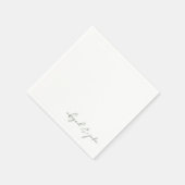 Serviette En Papier Serviettes de mariage à noms de script sage simple (Coin)