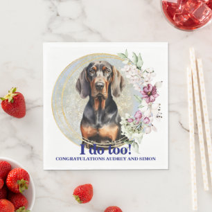 Serviette En Papier Serviettes de mariage avec chiens Black and Tan Co