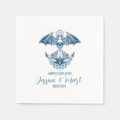 Serviette En Papier Serviettes de mariage avec conception d'ancre de b (Devant)