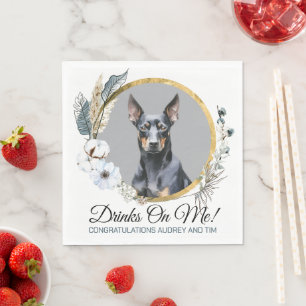 Serviette En Papier Serviettes de mariage avec photo de Pinscher allem