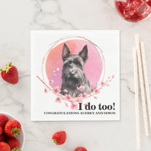 Serviette En Papier Serviettes de mariage avec photo de Terrier Écossa