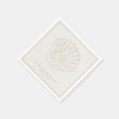 Serviette En Papier Serviettes de mariage Beige Seashell Beach (Coin)