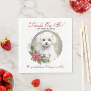 Serviette En Papier Serviettes de mariage Bichon Frise avec photo de c