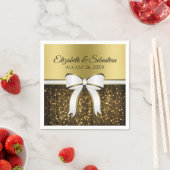 Serviette En Papier Serviettes de Mariage blanc et or (En situation)