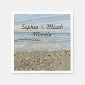 Serviette En Papier Serviettes de mariage bleu coquille (Devant)