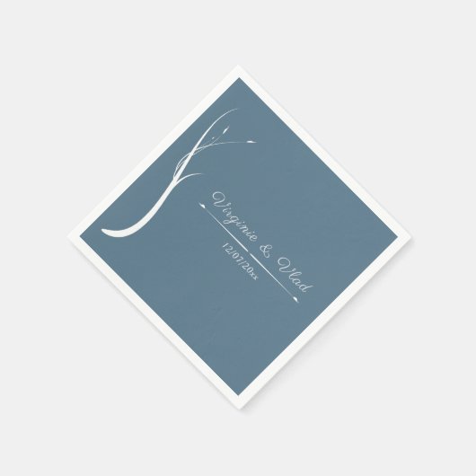 Serviette En Papier Serviettes de Mariage bleu Dusty (Coin)