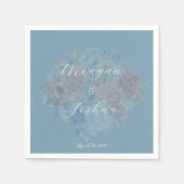 Serviette En Papier Serviettes de Mariage bleu Dusty (Devant)
