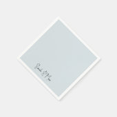 Serviette En Papier Serviettes de Mariage bleu glace personnalisées (Coin)