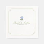 Serviette En Papier Serviettes de mariage bleu hydrangea citrus vert (Devant)