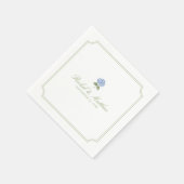 Serviette En Papier Serviettes de mariage bleu hydrangea citrus vert (Coin)