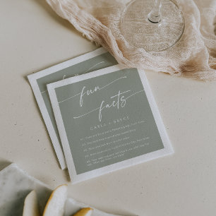 Serviette En Papier Serviettes de mariage Boho Chic vert sauge Fun Fac