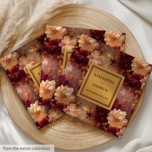 Serviette En Papier Serviettes de Mariage Boho Or Bourgogne Unique