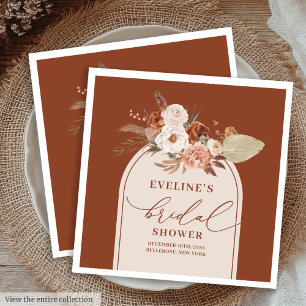 Serviette En Papier Serviettes de mariage boho pampas en terre cuite r