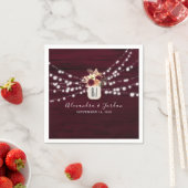 Serviette En Papier Serviettes de mariage bordeaux (En situation)