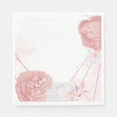 Serviette En Papier serviettes de mariage botaniques aux fleurs roses  (Devant)