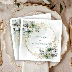 Serviette En Papier Serviettes de mariage botaniques feuillage verdure