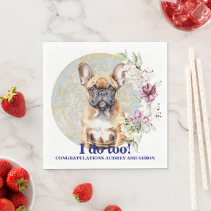 Serviette En Papier Serviettes de mariage Bouledogue français avec pho