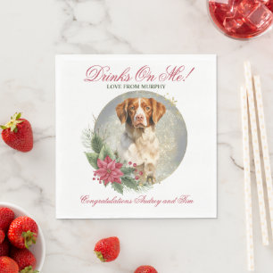 Serviette En Papier Serviettes de mariage Brittany Spaniel avec photo 