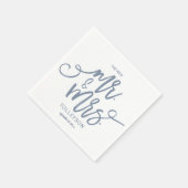 Serviette En Papier Serviettes de mariage | Brush Script (Bleu Poussié (Coin)