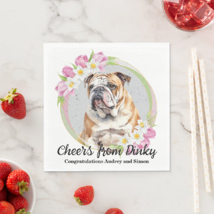 Serviette En Papier Serviettes de mariage Bulldog avec photo de chiens