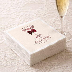 Serviette En Papier Serviettes de mariage bulles et rubans rouges