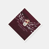 Serviette En Papier Serviettes de mariage burgundy (Coin)