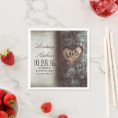 Serviette En Papier Serviettes de mariage campagnard rustique avec coe (En situation)