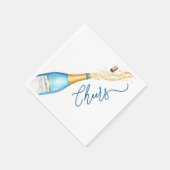 Serviette En Papier Serviettes de mariage Cheers Blue Champagne Pop (Coin)