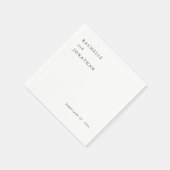 Serviette En Papier Serviettes de mariage chic noir blanc simple (Coin)