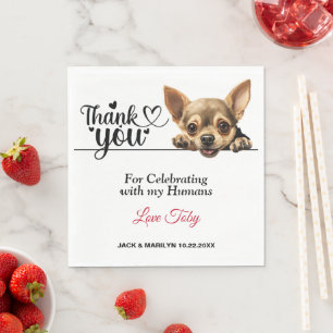 Serviette En Papier Serviettes de mariage Chihuahua avec photo de chie