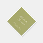 Serviette En Papier Serviettes de mariage classiques vert olive (Coin)