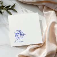 Serviettes de mariage cocktail Cupidon dessinées à