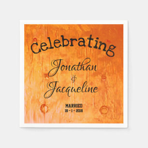 Serviette En Papier Serviettes de Mariage d'art en cuivre chic personn