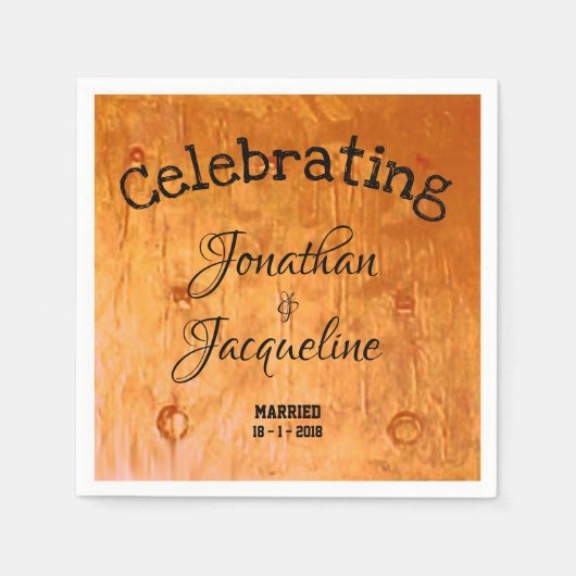 Serviette En Papier Serviettes de Mariage d'art en cuivre chic personn (Devant)